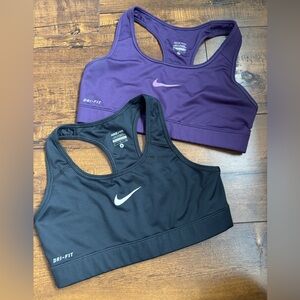 Nike Pro Dri-FIT Women's Racerback Sports Bras - Black & Purple